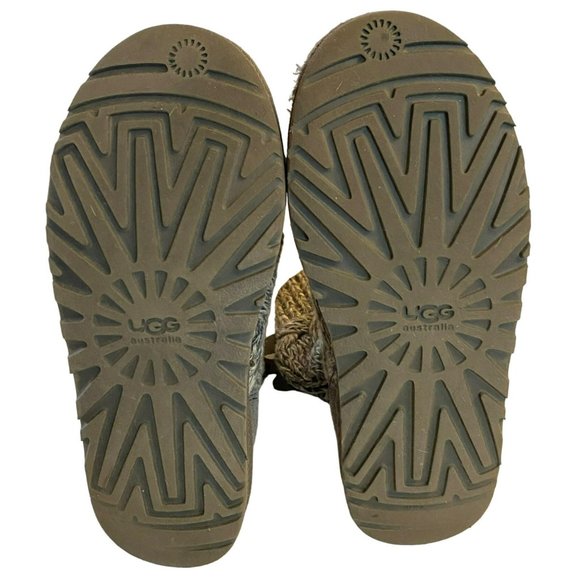 UGG Isla Grey Cable Knit Pull on Lace Up Casual Boho Warm Womens Boot Size 7 - Picture 4 of 8